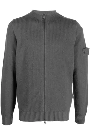 Stone Island Logo-patch zip-fastening sweatshirt - Grey