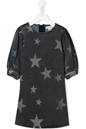 Stella McCartney Girls Casual Dresses - Star-print denim shirt - Grey