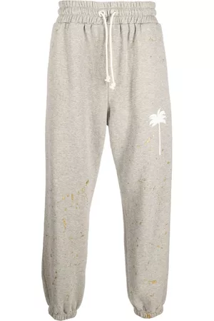 Palm Angels Men Sweatpants - Paint splatter track pants - Grey