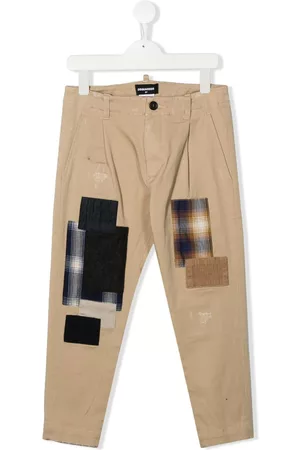 Dsquared2 Boys Chinos - Patch-detail chino trousers - Neutrals