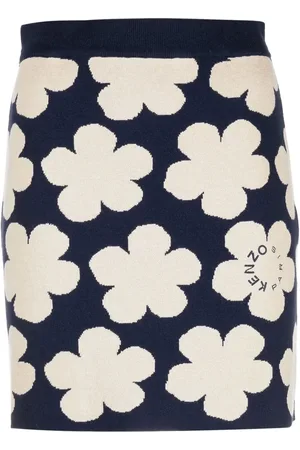 Kenzo Floral intarsia-knit skirt
