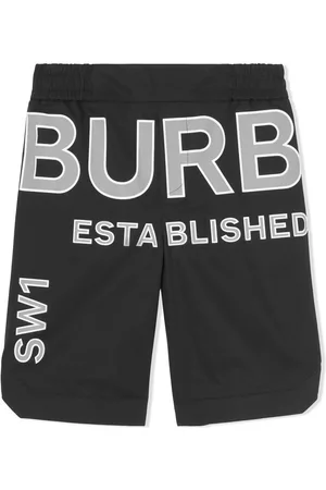 Burberry Horseferry print panelled cotton shorts - Black