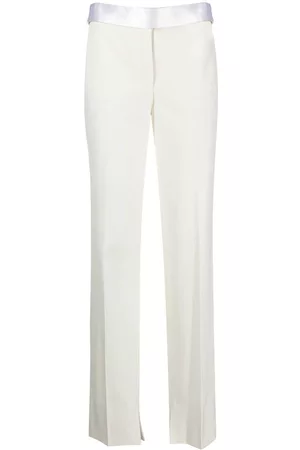 Stella McCartney Satin-waistband detail trousers - Neutrals