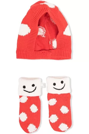 Stella McCartney Socks - Sustainable knitted socks and hat - Red