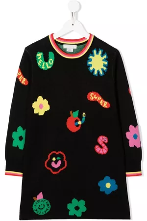 Stella McCartney Jacquard-knit sustainable-cotton dress - Black