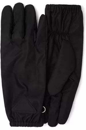 Prada Triangle-patch re-nylon gloves - Black