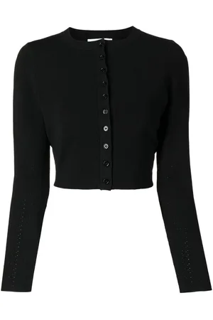 Victoria Beckham Cropped pointelle-detail cardigan