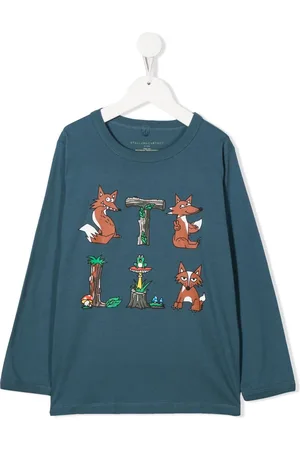 Stella McCartney Kids cartoon-print long-sleeved T-shirt - Purple