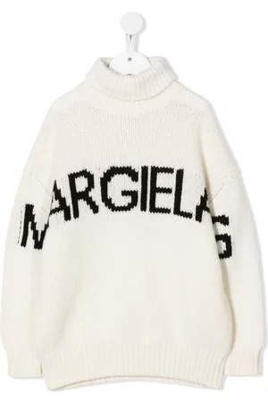 Maison Margiela Girls Sweaters - Intarsia-knit roll-neck jumper - Neutrals