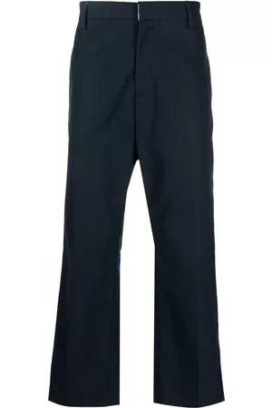 There Was One Men Wide Leg Pants - Wide-leg organic cotton trousers - Blue