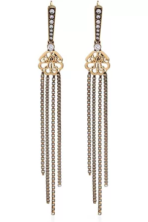 Alexander McQueen Crystal-embellished drop earrings - Gold