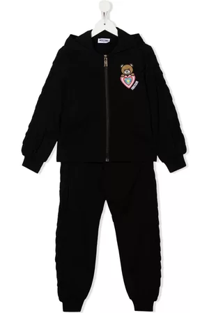 Moschino Sports Hoodies - Teddy-appliqué hooded tracksuit - Black