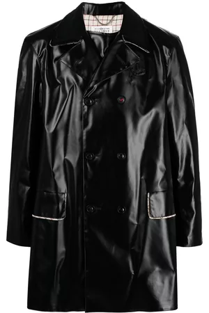 Maison Margiela Coats - Coated double-breasted coat - Black