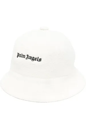 Palm Angels Logo-embroidered boucl?? bucket hat