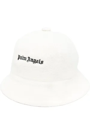 Palm Angels Logo-embroidered bouclé bucket hat