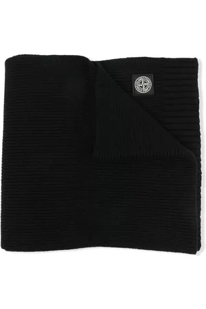 Stone Island Boys Scarves - Logo-patch detail scarf - Black