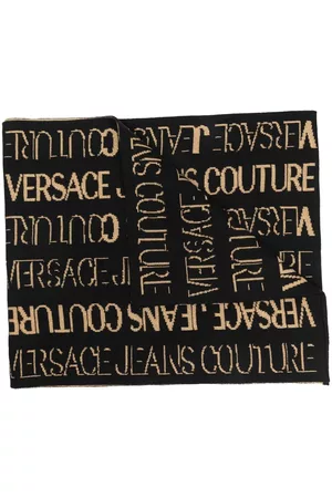 VERSACE Men Scarves - Logo-print knitted scarf - Black
