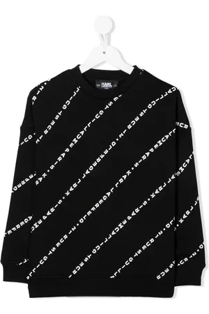 Karl Lagerfeld Boys Hoodies - Logo-print organic cotton sweatshirt - 09B BLACK