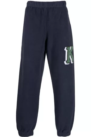 Kenzo Logo-print fleece track pants - Blue