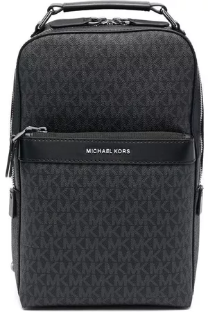 Michael Kors Monogram-print leather backpack - Black