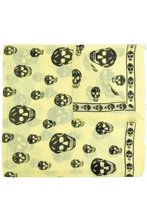 Alexander McQueen Women Scarves - Skull logo embroidered scarf - Yellow