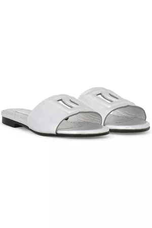 Dolce & Gabbana Slide Sandals - DG logo slide sandals - Silver