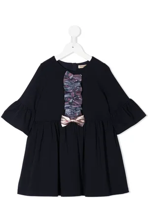 HUCKLEBONES LONDON Bow-detail bell-sleeve dress