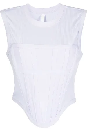DION LEE Ribbed corset top