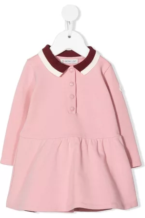 Moncler Long Sleeve Dresses - Long-sleeve polo dress - Pink