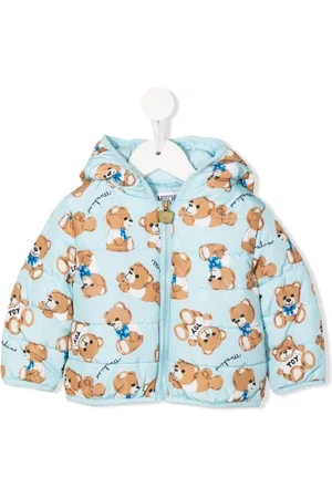 Moschino Fleece Jackets - Teddy bear-print padded jacket - Blue