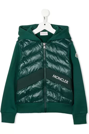Moncler Boys Puffer Jackets - Hooded padded-panel jacket - Green