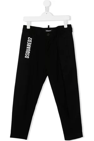 Dsquared2 Boys Pants - Vertical-logo casual trousers - Black