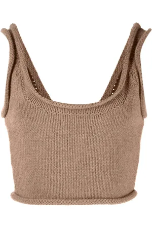 Ruched ribbed jersey tank