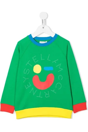 Stella McCartney Kids glitter sticker fringed sweatshirt - Black