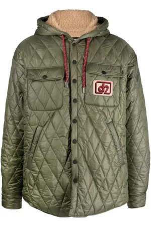 Dsquared2 Men Quilted Jackets - Logo-patch quilted jacket - Green