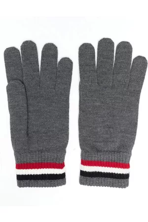 Moncler Stripe-cuff knitted gloves - Grey