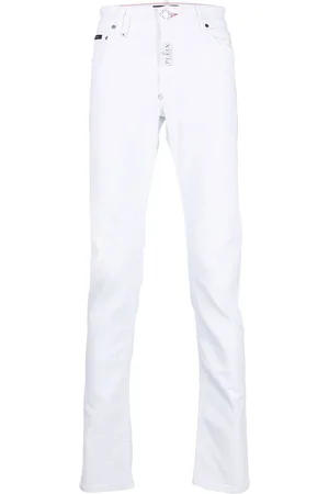 Philipp Plein Logo-patch slim-cut jeans