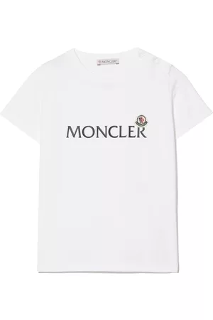 Moncler Short Sleeved T-Shirts - Logo-print short sleeve T-shirt - White