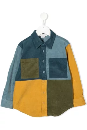 Stella McCartney Shirts - Colour-block corduroy shirt - Blue