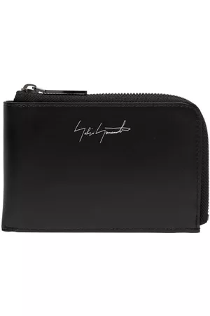 YOHJI YAMAMOTO Wallets - Logo-print leather wallet - Black