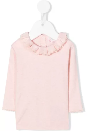 BONPOINT Tops - Ruffled-collar fine-knit top - Pink