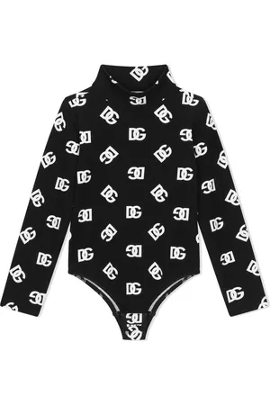Dolce & Gabbana Girls Tops - DG logo-print bodysuit - Black
