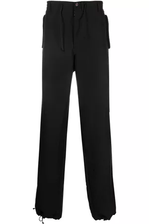 Maison Margiela Straight Leg Pants - Straight-leg drawstring cuff trousers - Black