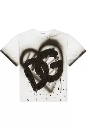 Dolce & Gabbana Girls T-shirts - DG graffiti-print T-shirt - White