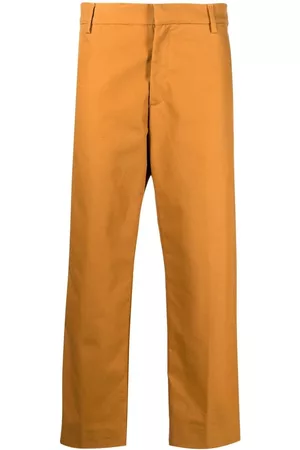 There Was One Men Wide Leg Pants - Wide-leg organic cotton trousers - Brown
