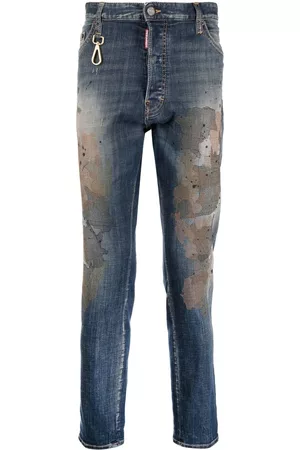 Dsquared2 Men Slim Jeans - Distressed slim-fit tapered jeans - Blue