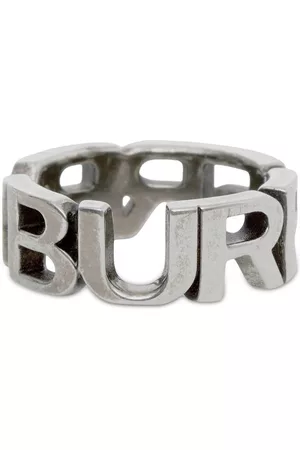 Burberry Men Rings - Palladium-plated logo ring - Silver