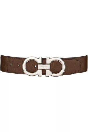 Salvatore Ferragamo Men Belts - Gancini textured leather belt - Brown