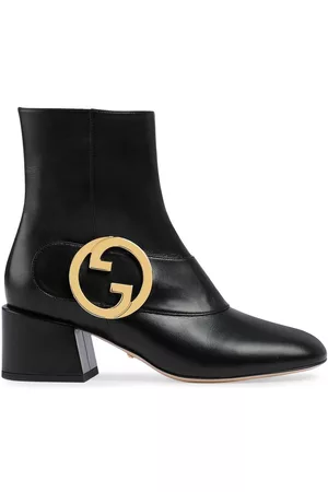 Gucci Women Ankle Boots - Blondie logo-plaque ankle boots - Black
