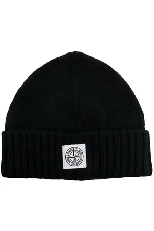 Stone Island Logo-patch fine-knit beanie